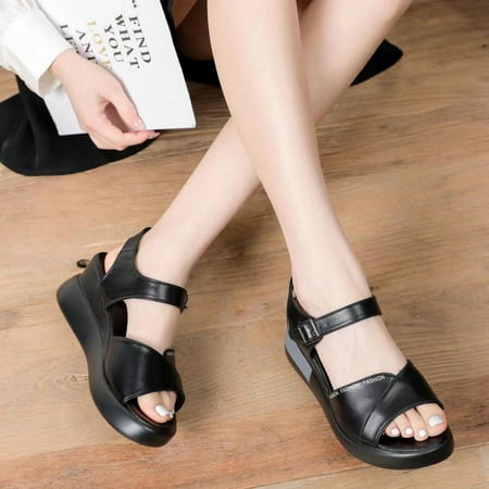 

Homedles Sandals for Women Dressy Summer- Casual 2023 New Flat Summer wear Slip on Comfy Womens Sandals Black