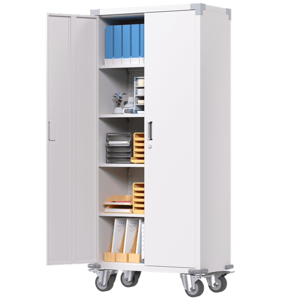 SUPEER Metal Storage with Wheels, Garage Storage with