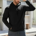 thumbnail image 5 of Letdown Solid Pullover Hoodie Men Lined Hoodies Sweatshirt for Teenagers and Adults Long Sleeve Pullover Tops Lightweight Gym Casual (Black, XXL), 5 of 9