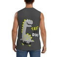 thumbnail image 4 of Easygdp Cute Dinosaur Men's Breathable Tank Tops Sleeveless Sporty T Shirts for Basketball, Mountaineering, Bodybuilding -Large, 4 of 8