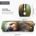 thumbnail image 3 of Balery Daisy Sleeping Sloth Estuche de Lápices de Cuero Impreso, Estuche para Suministros de Arte, Estuche de Lápices con Cremallera, Estuche de Almacenamiento de Papelería, 3 of 7