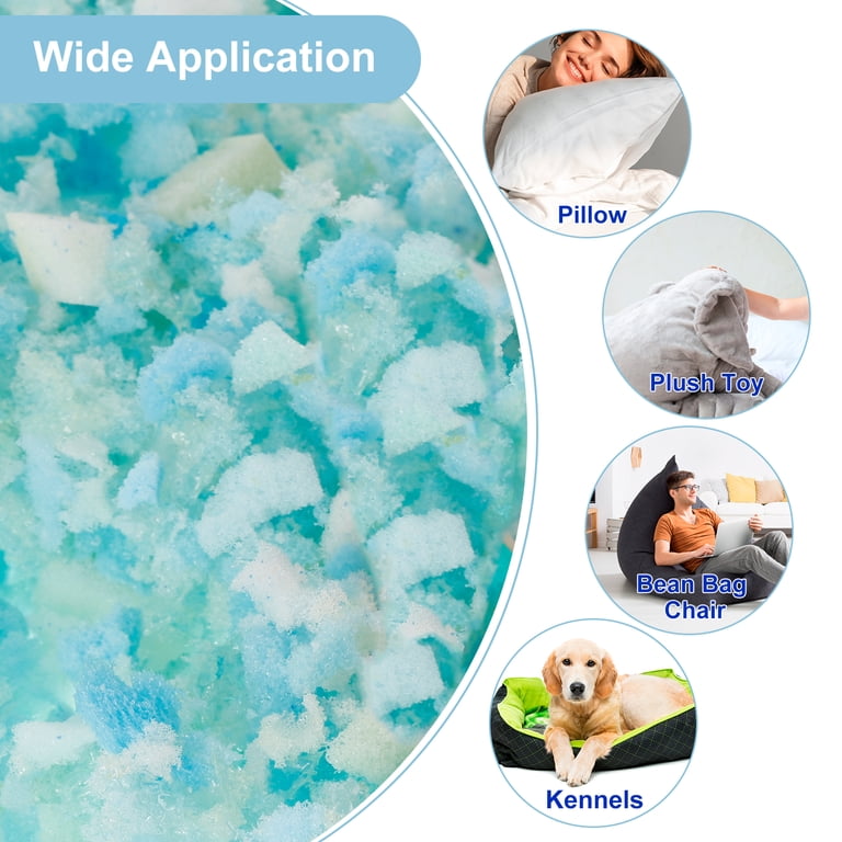 Frienda 4 Packs 20 Lbs Bean Bag Filler - Bulk Shredded Memory Foam Stuffing For Pillows, Dog Beds, Crafts & Cushions
