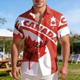 thumbnail image 2 of IWRICH Men's Hawaiian Shirts Casual Canadian Maple Leaf Print Shirts Short Sleeve Button down Shirts 08-White XXXL, 2 of 5