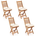 thumbnail image 1 of Costway Folding Patio Chairs Set of 4 with Slatted Backrests and Soft Seat Cushions, 1 of 8