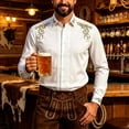 thumbnail image 4 of Yusimy Men's Oktoberfest Shirt, Vertical Pleats Turn-Down Collar Buttons, Long Sleeve German Party Style Top for Festival, 4 of 6