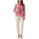 thumbnail image 2 of INSPIRAR CHIC Blusas de Manga Larga para Mujeres Chifón Plisado con Cuello de Lazo Camisa de Oficina L Rosa Polvoriento, 2 of 6