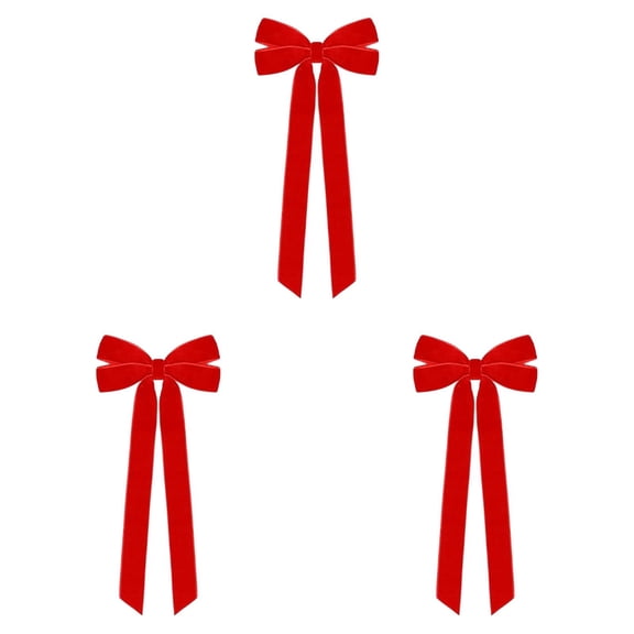 Velvet Christmas Tree Bows, 8.66-Inch Large Ribbon Bow Ornaments for Christmas Tree, Wreath, Garland, Gift Wrapping, Mantel and Holiday Home Decor