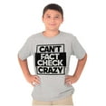 thumbnail image 3 of Can't Fact Check Crazy Funny Insult Crewneck T Shirts Boy Girl Teen Brisco Brands X, 3 of 6