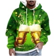 thumbnail image 2 of Pisexur Chandail pour Hommes Confortable Chandails à Capuche pour Hommes Chemises à Manches Longues pour Hommes Hommes Décontracté Mode Chandails à Capuche Col Rond Imprimé Chandail à Enfiler à Manches Longues Vert,G, 2 of 5