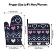thumbnail image 3 of Gaeub Pixel Heart Winter Print Oven Mitts and Pot Holders Sets of 2,Heat Resistant Pad,Cooking Gloves, for Baking BBQ Home Decor, 3 of 7