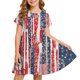 thumbnail image 2 of Odeerbi Niñas Día de La Independencia Vestido de Línea A Verano Patriótico Cuello Redondo Manga Corta Vestido Casual, 2 of 9