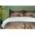 thumbnail image 4 of Ambesonne Wildlife Duvet Cover Set, Savage Savannah Animal, 2-Calking, Brown and Tan, 4 of 7