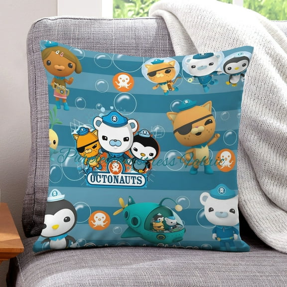 YOUJIANGYUN Octonauts-themed plush velvet Pillow Cover Case Gifts Pillowcase Home Decorative Throw Cushion Birthday Present Fans Lover