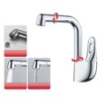 thumbnail image 1 of Wash Basin Faucet Bathroom Swivel Wash Basin Hot And Cold Faucet Full Copper Silver, 1 of 6