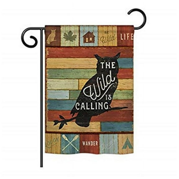 Breeze Decor BD-OU-G-109054-IP-BO-D-US18-WA 13 x 18.5 in. The Wild Is Calling Nature Outdoor Impressions Decorative Vertical Double Sided Garden Flag