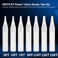 thumbnail image 2 of Juego de puntas de boquilla de tatuaje de plástico de 50 piezas Puntas de tatuaje RT mixtas TFixol Consejos para boquillas de tatuaje, 2 of 7