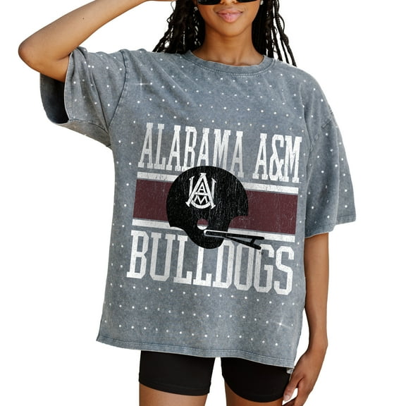 Women's Gameday Couture Gray Alabama A&M Bulldogs On the Ball Oversized T-Shirt