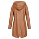 thumbnail image 4 of Puntoco Chaqueta Lluvia De Color Sólido Para Mujer Abrigo Largo A Prueba De Viento Con Capucha Al Aire Libre Puntoco Puntoco-1, 4 of 5