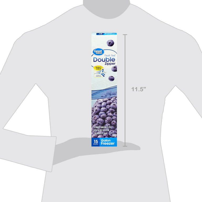 Signature SELECT Bags Freezer Click & Lock Double Zipper Gallon - 14 Count  - Jewel-Osco