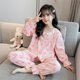 thumbnail image 1 of Pijamas de algodón de manga larga para niñas y niños, ropa de dormir para niñas, conjuntos de Pijamas para adolescentes, trajes de noche para niños, 1 of 4