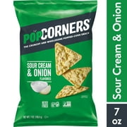 Popcorners Sour Cream & Onion Popped Corn Snacks, 7 oz Bag