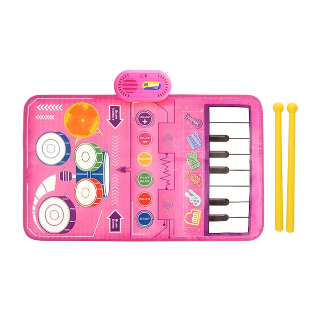 Alfombra de Batería de Piano Musical Baoblaze para Bebés Rosa