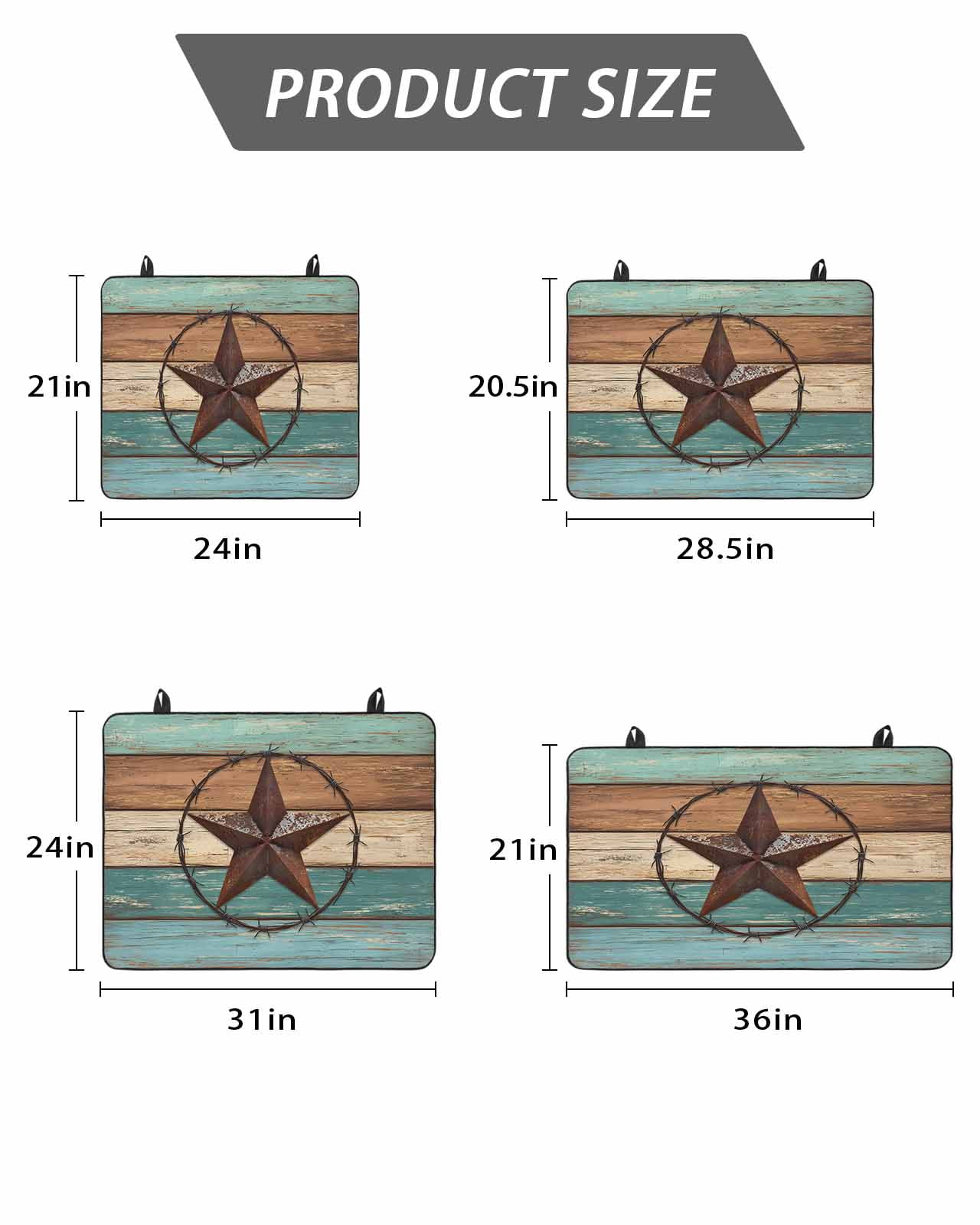 Stove Top Covers for Electric Stove, Vintage Teal Glass Stovetop Cover Protector, Brown Western Texas Barn Star Wood Grain Induction Cooktop Protector Oven Mat for Kitchen Countertop 24"x21"