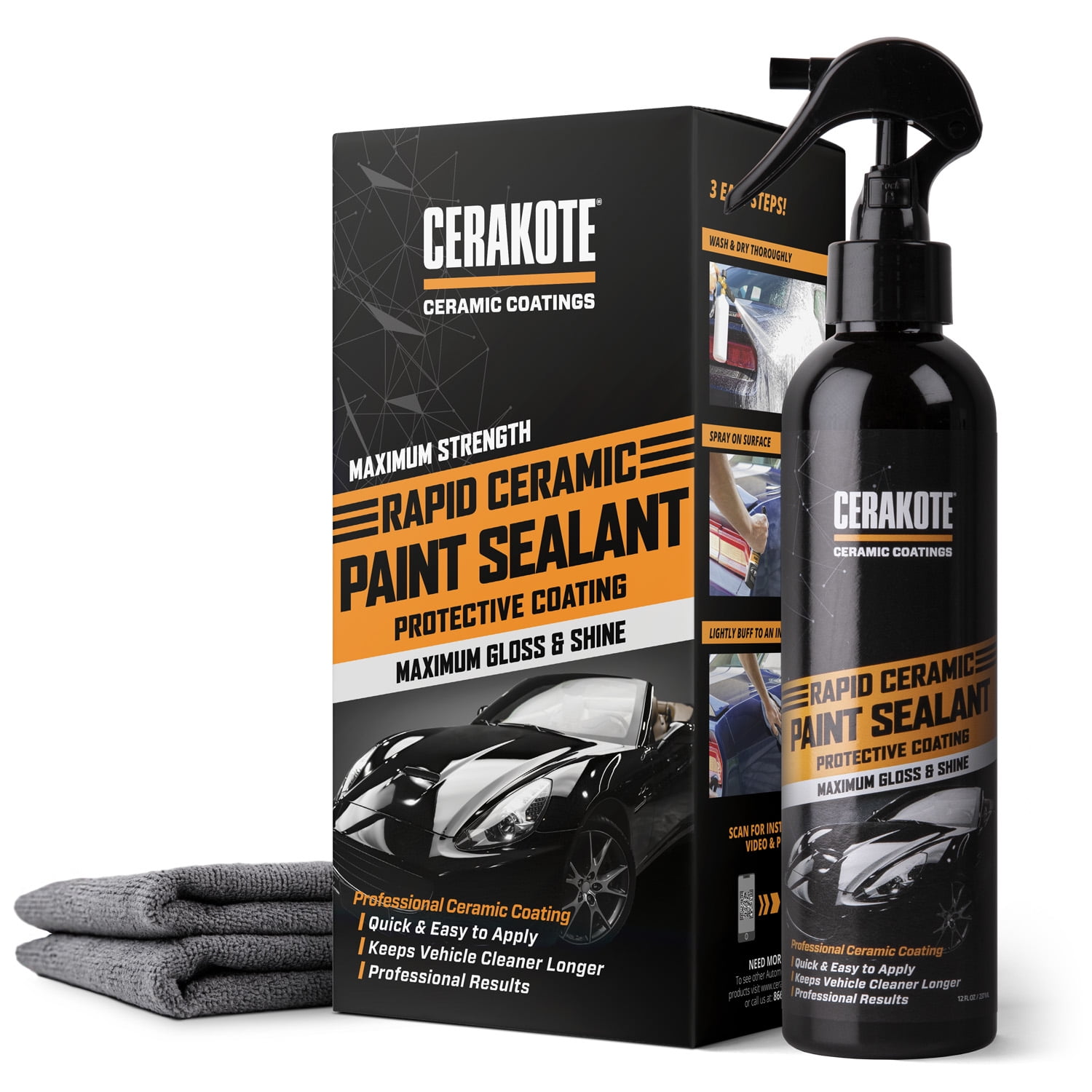 Ceramic Coating Fortify Quick Coat Car Wax Polish Spray Waterless Wash &  Wax Hydrophobic Top Coat Polish & Polymer Paint Sealant Detail Protection
