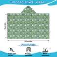 thumbnail image 2 of Green Alligators Icons Pattern Hooded Bath Towel，50"x30" for Ages 3 To 12 Kids, Quick Dry Lightweight Soft Microfiber Hood Beach Towel Cover Up for Kids, 2 of 7