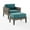 Mineral Blue/Brown, variant on Crosley Furniture Prescott 2-PC Wicker Patio Arm Chair Set in Mineral Blue/Brown