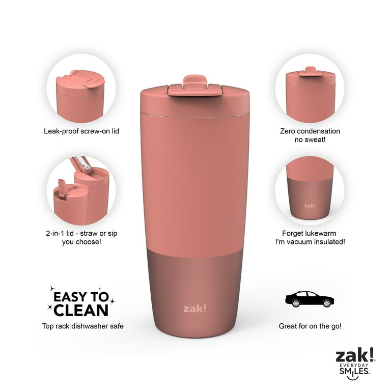 Zak! Tumbler, Insulated, Pink, 20 Ounce