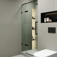 thumbnail image 2 of Fine Fixtures Hinged Frameless Shower Door - Clear Tempered Glass Door - Walk In Shower Enclosure 32" W x 74" H Black Finish, 2 of 11