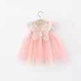 thumbnail image 2 of Hrsba Kids Summer Dress,Casual Sleeveless Dress for Girls,Toddler Kids Baby Girls Fashion Cute Sleeveless Sweet Mesh Suspenders Dress,Pink ,12 Months, 2 of 5