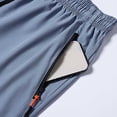 thumbnail image 7 of Besolor Athletic Shorts for Men Summer Lightweight Casual Loose Fitness Running Drawstring Elastic Waist Zipper Pockets Shorts(X-Large,Gray), 7 of 7