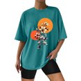 thumbnail image 2 of Gibobby Casual Playera de Manga Corta para Mujer Camisetas tamaño para mujer, camisetas holgadas manga corta con cuello redondo, blusa informal verano, camiseta bás(Azul celeste,CH), 2 of 4