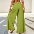 thumbnail image 6 of PADFRYBK Wide-Leg Pants For Womens Casual Loose Pants Solid Color Elastic Waist Sweatpants Straight Leg Pants With Pockets, 6 of 8