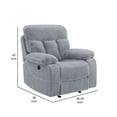 thumbnail image 5 of Benjara Charl 38 Inch Power Recliner Glider Chair, USB Charger Light Gray Polyester, 5 of 5
