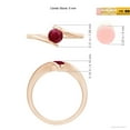 thumbnail image 4 of ANGARA Natural Bar-Set Solitaire Round Ruby Bypass Ring in 14K Rose Gold for Women (Size-5mm) | July Birthstone, Birthday, Anniversary, Jewelry Gift for Women | Natural Ruby Ring, 4 of 9