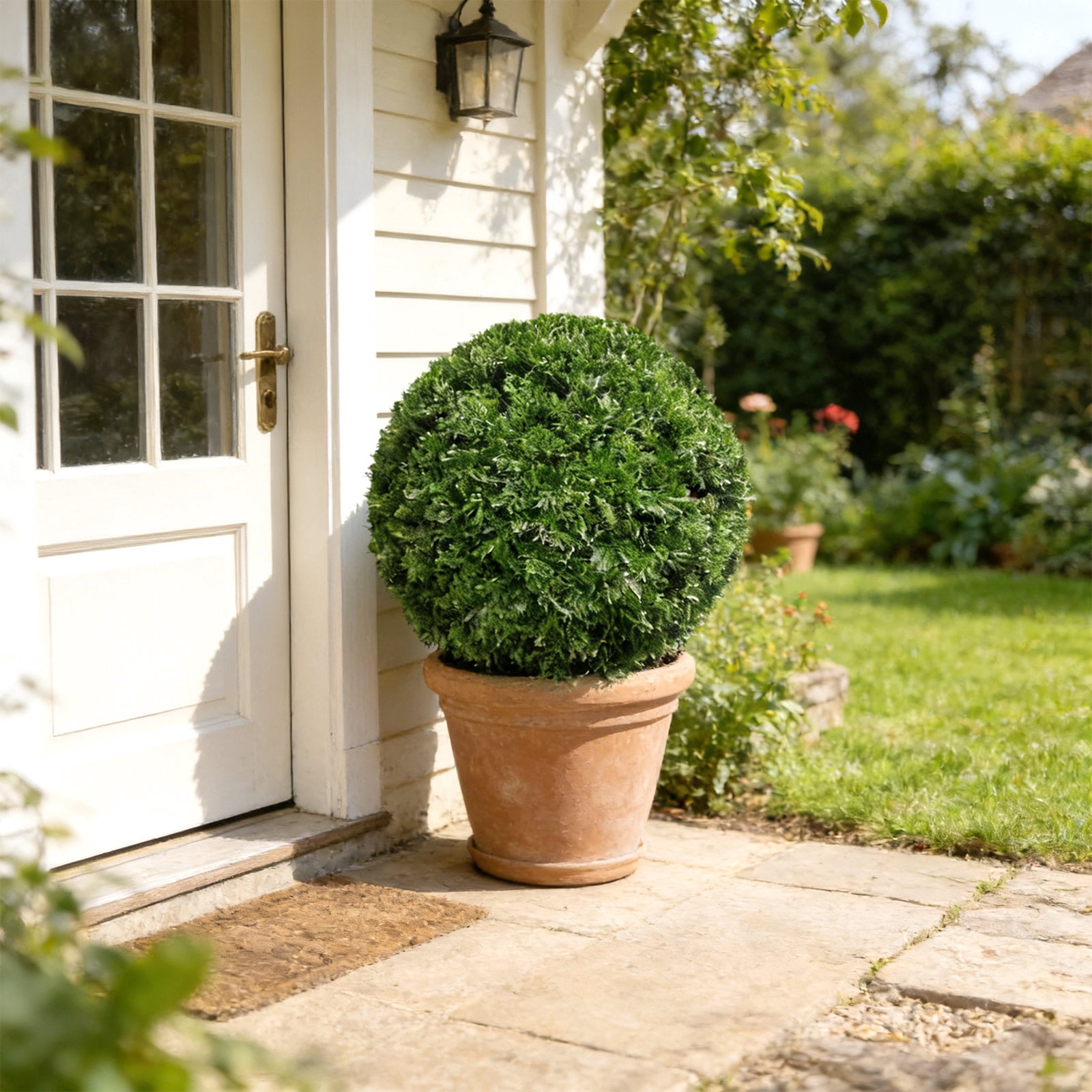 Moss Ball Decor Green Topiary Artificial Greenery Outdoor Decor Plant Decor Topiary Ball 20" Artificial Moss Ball Topiary for Home Decor Garden and Outdoor Spaces