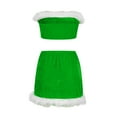 thumbnail image 5 of Gibobby Lencería de encaje para mujer Lencería para mujer Encaje sexy Felpa Palabra Cuello Envoltura Pijamas de Navidad (Verde, XL), 5 of 5