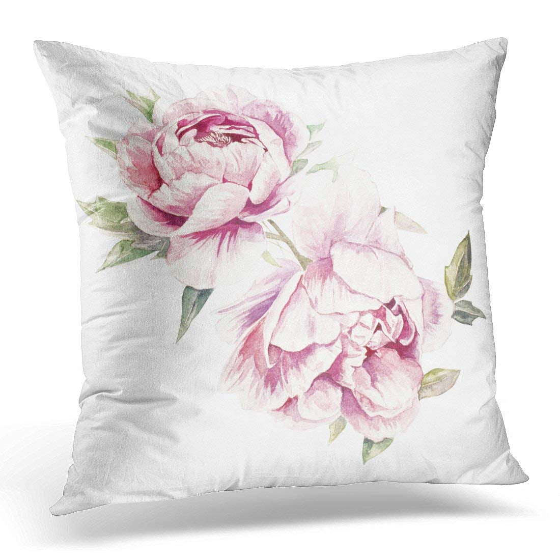 New Cotton Linen Pillow Cases Printing Peony Red Flower Cushion Cover Home Decor 
