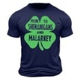 thumbnail image 2 of BLTIBY 2025 St. Patrick's Day Shirt for Men Irish Shamrock Printed Vintage Short Sleeve Round Neck Shirts Casual Loose Fit Tops Navy L, 2 of 5