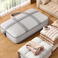 thumbnail image 4 of Large Quilt Storage Bag for Clothes & Bedding | Heavy-Duty Oxford Cloth Organizer with Handles | Foldable for Moving & Home Use | 1 Pack, Gray, Size M, 4 of 5