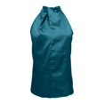 thumbnail image 4 of MESSUEN Halter Tank Front Tie Tops for Women Halter Cutout Satin Tank Woman Shirts Dress Blouses for Women Green S, 4 of 5