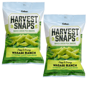 Harvest Snaps Baked Green Pea Snacks, Zippy and Creamy Wasabi Ranch Baked and Crunchy Veggie Snacks with Plant Protein and Fiber for Kids Adult Lunchbox Halloween Trick or Treats 2oz Pack of 2
