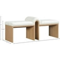 thumbnail image 5 of Meridian Furniture Delphine Cream Vegan Leather Upholstered Bench, 5 of 8