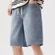 thumbnail image 4 of Ceisia Men's Relaxed Fit Straight Leg Denim Shorts Drawstring Elastic Waist 5-Pocket Jean Shorts Gift, 4 of 7