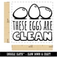 thumbnail image 2 of These Eggs are Clean Washed Chicken Duck Goose Quail Carton Self-Inking Rubber Stamp Ink Stamper - Blue Ink - Small 1 Inch, 2 of 7