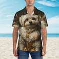 thumbnail image 2 of Fotbe Regal Dog In Royal Attire Hawaiian Shirt for Men Unisex Summer Beach Casual Short Sleeve Cotton Linen Button Down Shirts-, 2 of 5