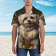 thumbnail image 2 of Fotbe Regal Dog In Royal Attire Camisa Hawaiana para Hombre Unisex – Camisa Casual de Verano con Botones de Manga Corta de Algodón y Lino,Medium, 2 of 7